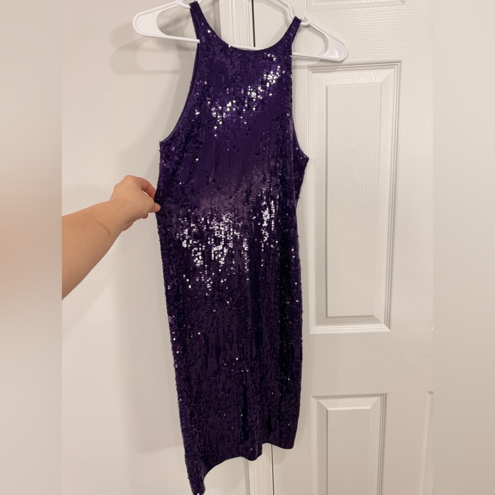 Donna Karan Cashmere/silk Sequin Vibrant Purple Dress - Picture 4 of 5